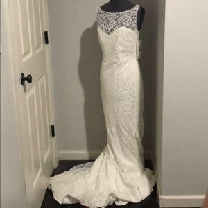 Stunning Theia Couture illusion wedding dress.